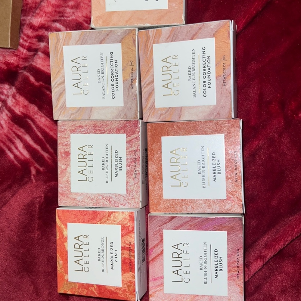 Color foundation , marbleized blush